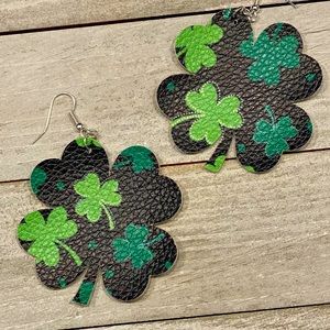 Faux Printed Leather Earrings